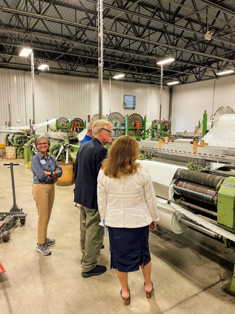 U.S. Senator Angus King and Judith Pryor, First Vice President and Vice Chair of the Export-Import Bank Tour Auburn Manufacturing
